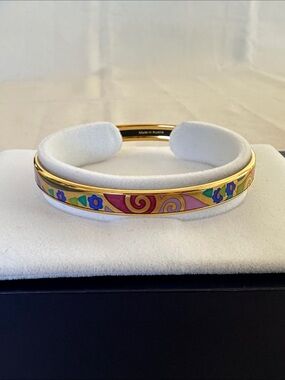 Frey Willie Gold-Tone Multicolor Enamel Cuff Bracelet